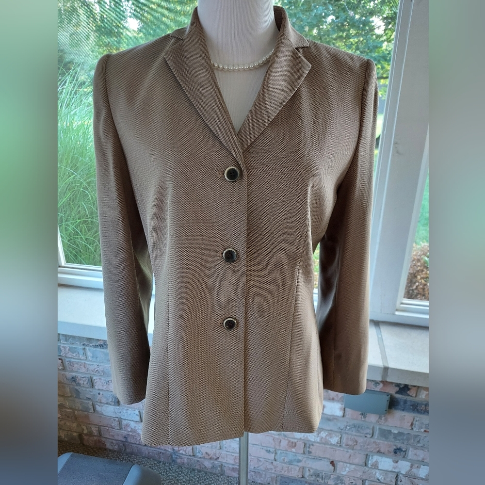 Evan Picone Long Skirt Suit 8 black and khaki